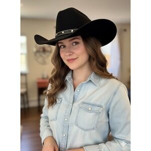 Jack Daniel's Western Cowboy Hat Black Felt Large Old No. 7 Rodeo Derby